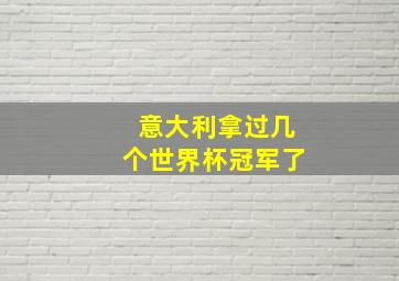 意大利拿过几个世界杯冠军了