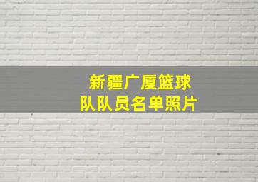 新疆广厦篮球队队员名单照片