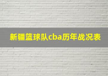 新疆篮球队cba历年战况表