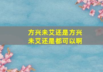 方兴未艾还是方兴未艾还是都可以啊