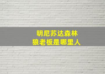 明尼苏达森林狼老板是哪里人