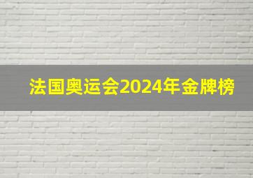 法国奥运会2024年金牌榜