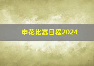 申花比赛日程2024