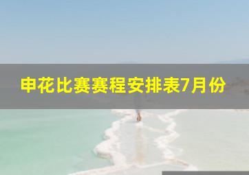 申花比赛赛程安排表7月份