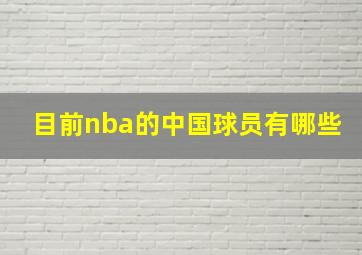 目前nba的中国球员有哪些