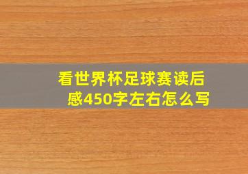 看世界杯足球赛读后感450字左右怎么写