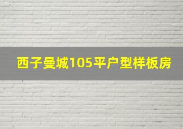 西子曼城105平户型样板房