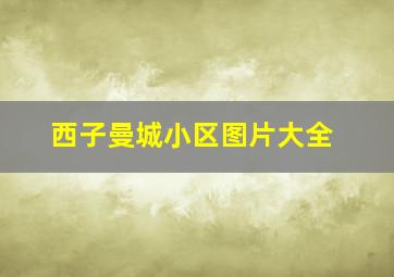 西子曼城小区图片大全