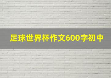 足球世界杯作文600字初中