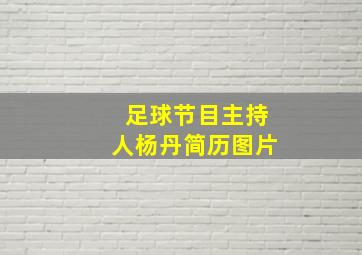 足球节目主持人杨丹简历图片