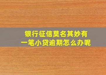 银行征信莫名其妙有一笔小贷逾期怎么办呢