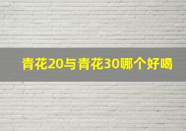 青花20与青花30哪个好喝